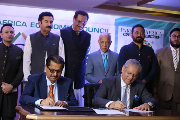 MOU Signed Mr. Mirza Ikhtiar Baig (Member National Assembly of Pakistan) & Ambassador Hamid Asghar Khan (Patron-in-Chief PAC).