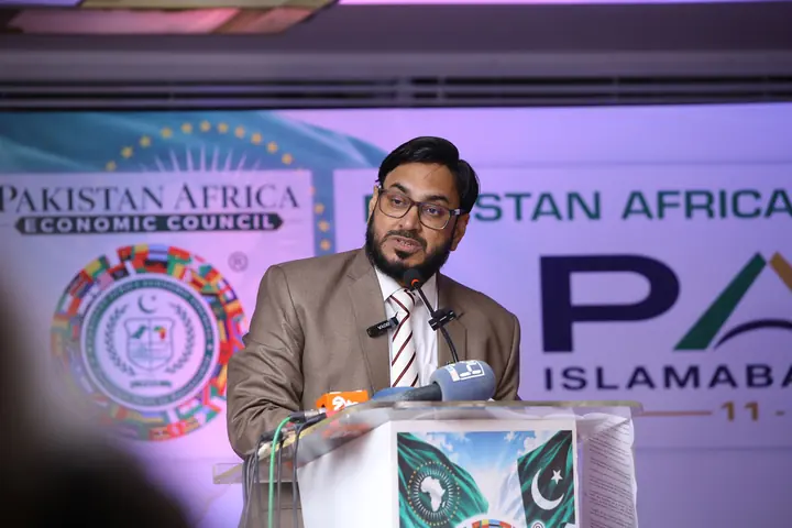 Shaikh Rashid Alam - Secretary General PAC addressing the audience.